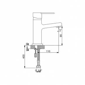 BATERIJA ZA LAVABO, Serija DOMINO dimenzije  » Kliknite za uvecanje ->