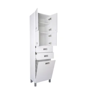 Dupla vertikala ormarić za kupatilo S sa korpom za veš