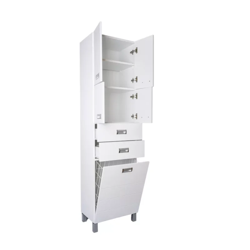 Dupla vertikala ormarić za kupatilo S sa korpom za veš