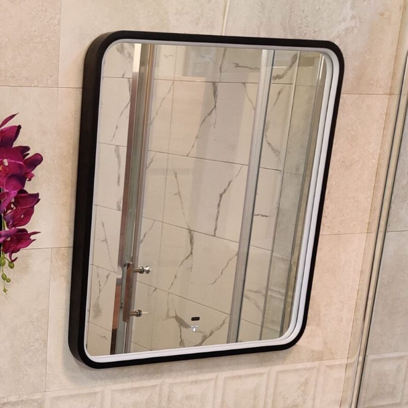 Ogledalo AURA 60 DELTA (60x65) crno sa senzorom pokreta