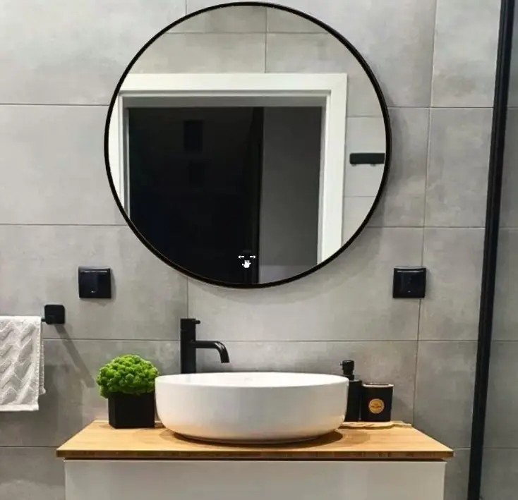 Ogledalo AURA fi 60 DELTA (fi 60) crno