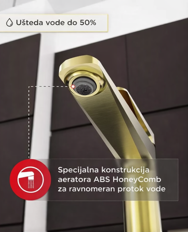 Baterija za lavabo CALDO FREDDO ZLATNA