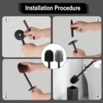 Četka za wc CRNA MAT ČETVRTASTA