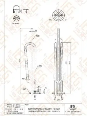 Grejač za bojler Ariston stari model 13EGB102