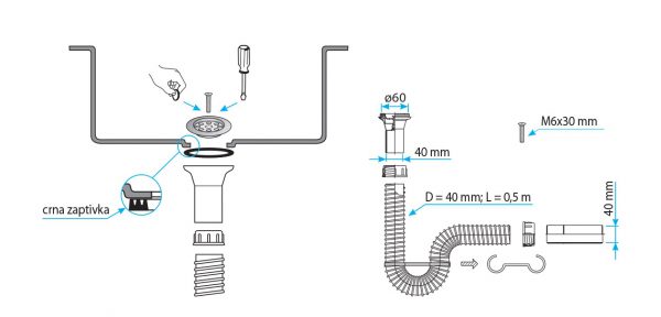 V&G FLEKSIBILNI SIFON ZA LAVABO S03000