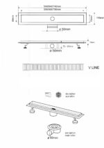 Tuš kanalna rešetka (slivnik) Aqua Inox S-line 50cm - Slika 9