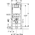 Komplet ugradni vodokotlić DUOFIX-Geberit + set za montzu + Hrom taster DELTA 50