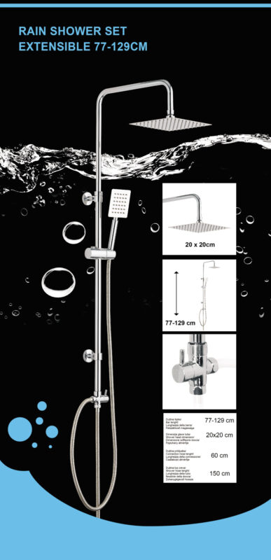 Konzola tuša INOX komplet slim