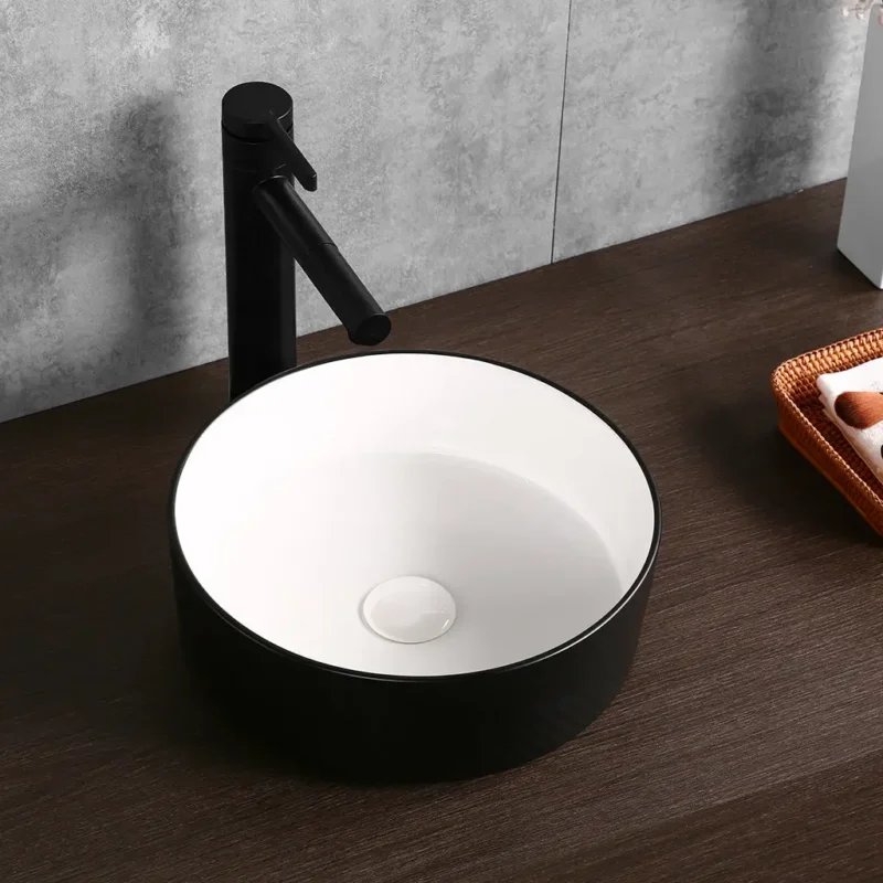 Lavabo SIMPLE 8 MAT CRNO – BELI