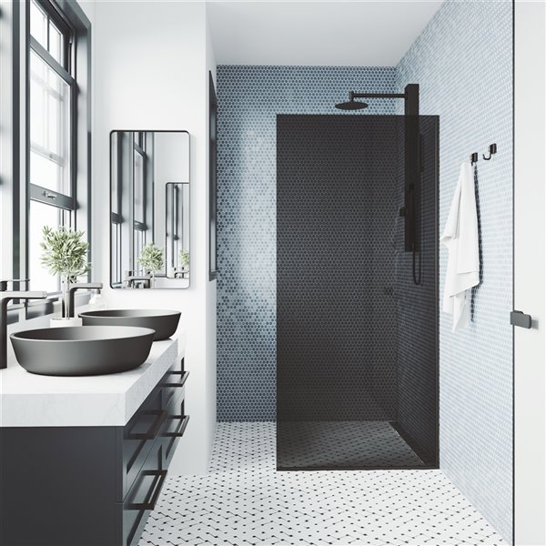 Tuš paravan WALK IN 90 x 200cm 8mm CRNI MATT profil