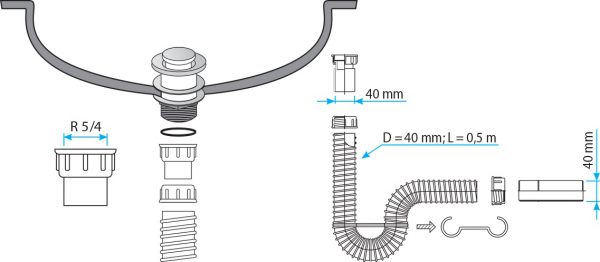 V&G FLEKSIBILNI SIFON 5/4′ S03013