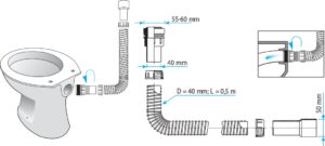 V&G FLEKSIBILNI veza za NM novi tip L=0.5m sa štelujućom manžetnom S03008