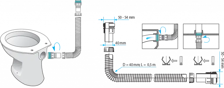 V&G FLEKSIBILNA veza za NM stari tip L=0.5m sa štelujućom manžetnom S03044