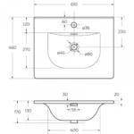 Kupatilski ormarić konzonlni sa lavaboom MODENA 60